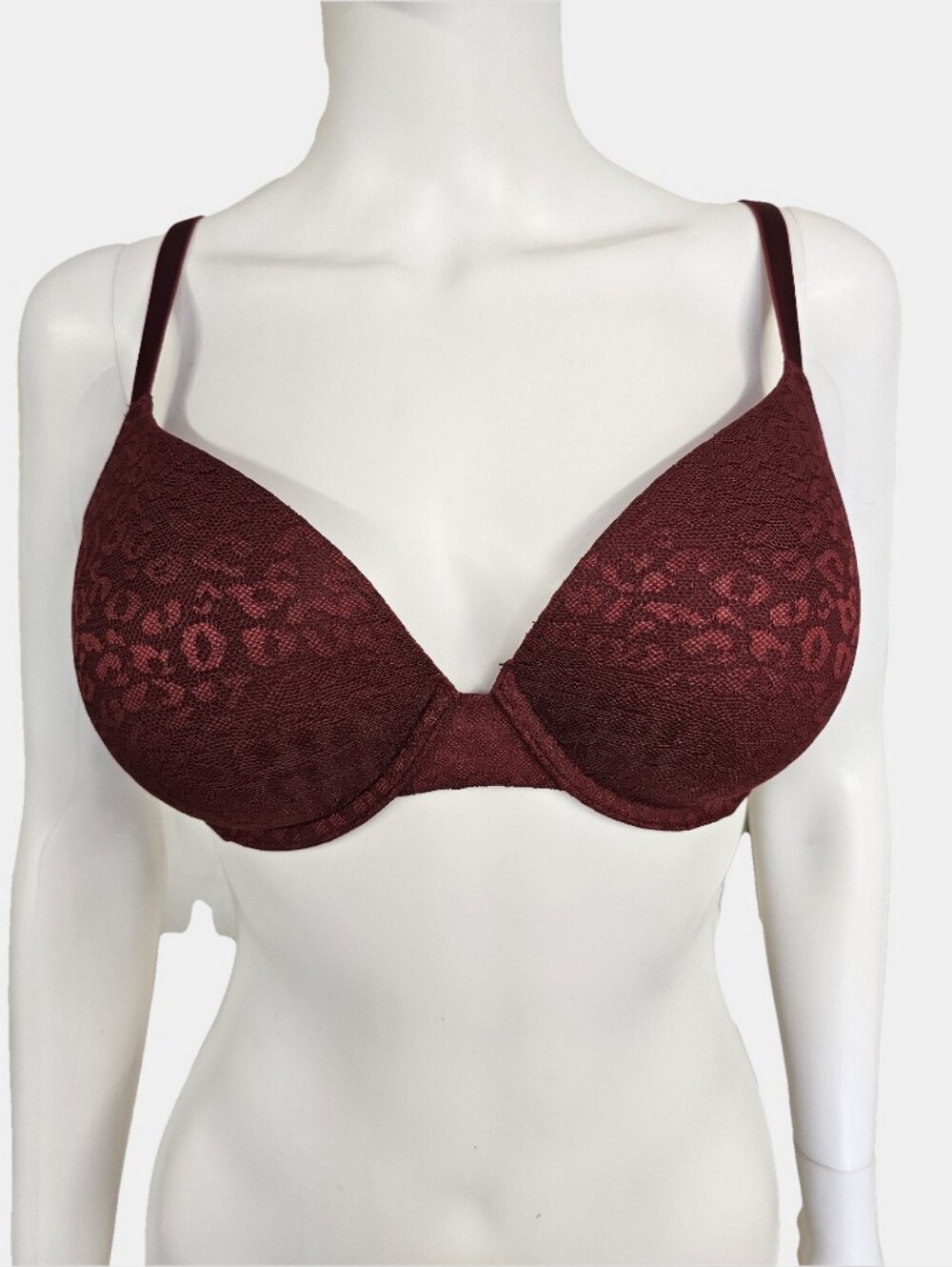Victoria's Secret Love Pink Wear Everywhere Leopard Lace Pushup Bra Size 32 DD
